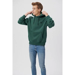 Erkek Kapüşonlu Yeşil Basic Sweatshirt 065809-71580