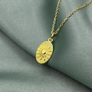 Jewel By Aila Güneş Antik Plaka Altın Kaplama Kadın Gümüş Kolye