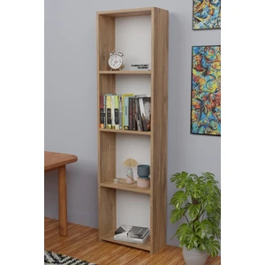 5 Raflı Kitaplık Arkalıklı Dar Raf Kütüphane 170 cm Atlantik Çam