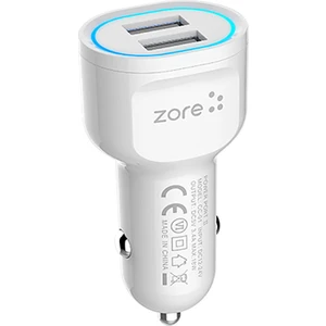 Cc-01 Hızlı Şarj Özellikli LED Işıklı Dual USB Araç Şarj Başlığı 18W