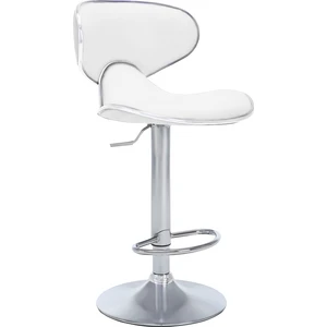 Zen Bar Taburesi - Beyaz Modern Deri Metal Ataklı Yüksek Tezgah Sandalyesi - 9549S0486