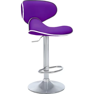 Zen Bar Taburesi - Mor Modern Deri Metal Ataklı Yüksek Tezgah Sandalyesi - 9549S0515