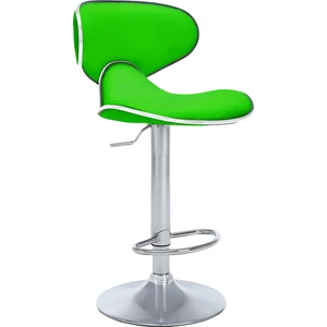 Zen Bar Taburesi - Yeşil Modern Deri Metal Ataklı Yüksek Tezgah Sandalyesi - 9549S0513