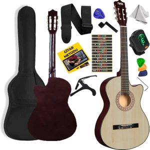 CG-395NT Natural Renk Kesik Klasik Gitar 4/4 Yetişkin Boy Sap Ayarlı Full Set