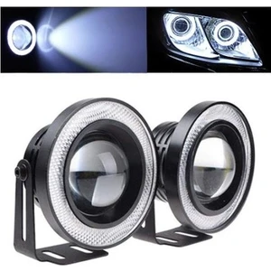 Tiger Marketing Universal Angel  Mercekli LED Angel Beyaz Renk Sis Farı, 76MM