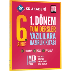Kr Akademi Yayınları 6. Sınıf 1. Dönem Tüm Dersler Yazılılara Hazırlık Kitabı