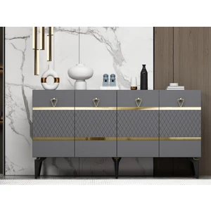 Demonte Dekor Ipek  Konsol Antrasit Altın