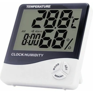 1 Dijital Termometre Nem ve Isı Ölçer Masa Saati Alarm