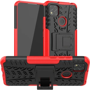 4U Sky Serin Lastik Pc+Tpu 2 Xiaomi Redmi 9c/9c Nfc/redmi 9 (Hindistan)/redmi 10A/XIAOMI Poco C3-Red Için 1 Kickstand Koruma Telefonu Kabuğu (Yurt Dışından)