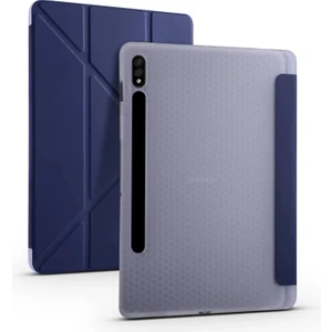 Samsung Galaxy Tab S10 Plus 12.4inç Kılıf SM-X820 Kalemlikli Smart Kılıf Arkası Şeffaf Yumuşak Silikon Akıllı Kılıf 360 Tam Koruma