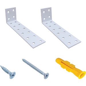 Dekoratif Beyaz Deprem Güvenliği Dolap Sabitleme Aparatı Seti 30x40x120mm - Mobilya Sabitleyici Aparatı - Portmanto, Gardırop, Şifonyer, Kitaplık Duvar Sabitleme L Demiri