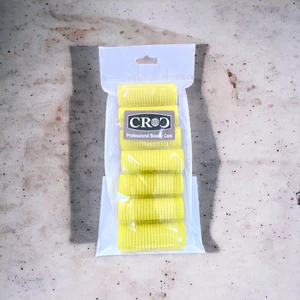 1223 Sarı 7'li Mini Paket Bigudi Cırtlı Saç Bigudisi Çap 2 cm
