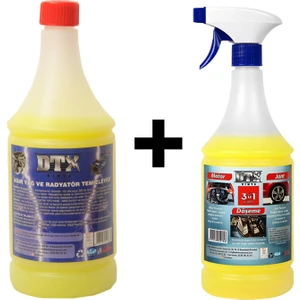 Dtx Kimya Ağır Yağ Sökücü 1 Litre & Motor Jant Döşeme Temizleyici 1 Lt