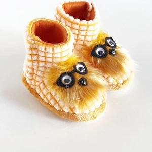 Çocuk ve Bebek Panduf , Kaydırmaz Taban Anaokulu Kreş Ayakkabısı , Ev Ayakkabısı - Hardal