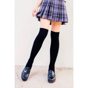 Pamuklu Diz Üstü Gothic Çorap
