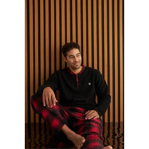 Ekoseli Polar Erkek Pijama Takım 610013