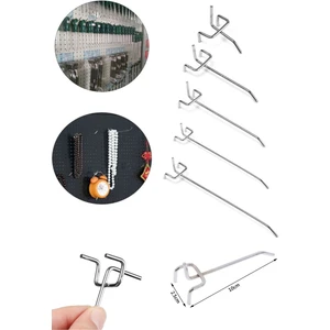 Manken İstanbul 15 cm Delikli Pano Kancası Delikli Pano Raf Kancası 100 Adet