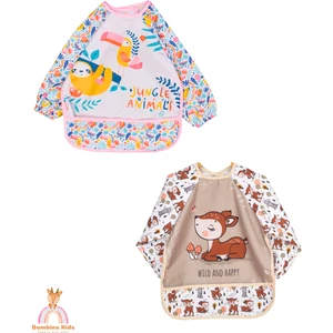 Uzun Kollu Mama Önlüğü 2'li Set (6-24 Ay) Karaca-Jungle