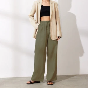 Keten Günlük Pantolon Beli Bağcıklı LN14HAKI6