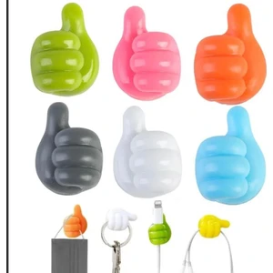 6'lı El Model Yapışkanlı Fiş Askısı Kablo Tutucu Düzenleyici Organizer Set