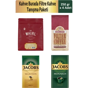 Kahve Burada Filtre Kahve Tanışma Paketi 250 gr x 4 Adet