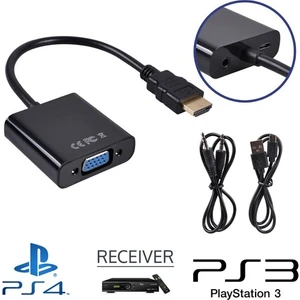 Blue Wings HDMI To VGA Çevirici Kablo Uydu Receiver Macbook Ps3 Ps4 Projeksiyon + Ses ve Güç Destekli