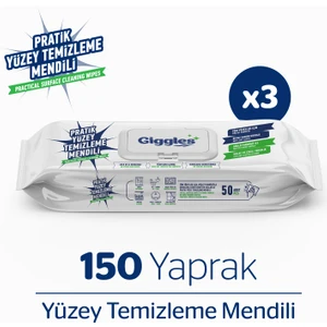 Pratik Yüzey Temizleme Mendili 3 Paket 150 Adet