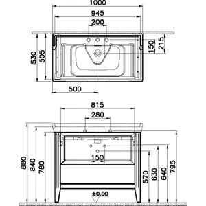 Vitra Valarte Kapaklı Etajerli Lavabo Dolabı 100 cm Mat Gri 62166