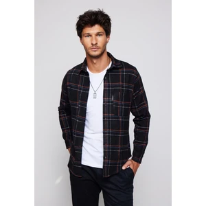 Slim Fit Dar Kesim Çift Cep Kareli Oduncu Erkek Gömlek