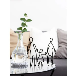 Aile Figürlü Anne - Baba - Kız Çocuk Line Art Dekor Biblo - Bioplastik