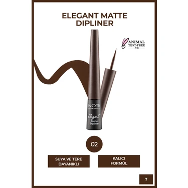 Elegant Matte Dipliner Waterproof Suya Dayanıklı - 02 Coffee Brown -