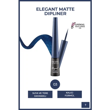Elegant Matte Dipliner Waterproof Suya Dayanıklı - 03 Navy Blue -