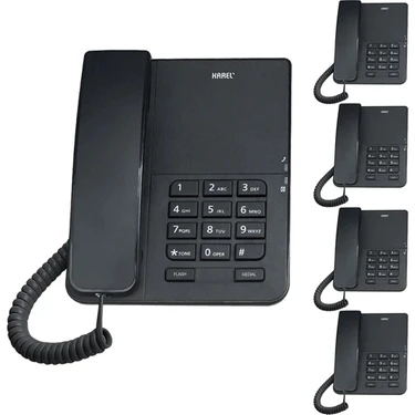 Karel TM140 Siyah Analog Telefon 5'li Fırsat