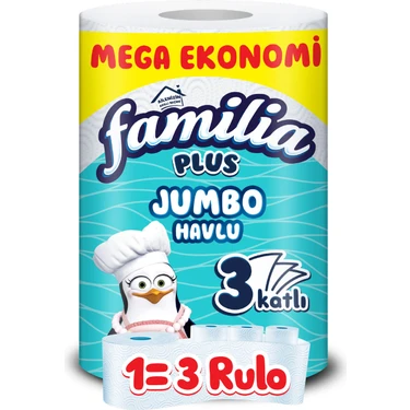 Familia Plus Jumbo Kağıt Havlu 15'li Dev Rulo (1=3 , 45