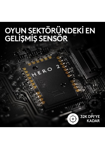 G PRO X SUPERLIGHT 2 Hafif HERO 2 Sensör 32.000 DPI LIGHTSPEED Kablosuz Oyuncu Mouse - Siyah