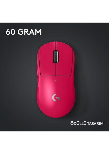 G PRO X SUPERLIGHT 2 Hafif HERO 2 Sensör 32.000 DPI LIGHTSPEED Kablosuz Oyuncu Mouse - Pembe