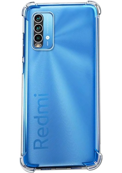 Xiaomi Redmi 9t Kapak Kamera Korumalı Airbag Antishock Köşe Korumalı Şeffaf Silikon Kılıf