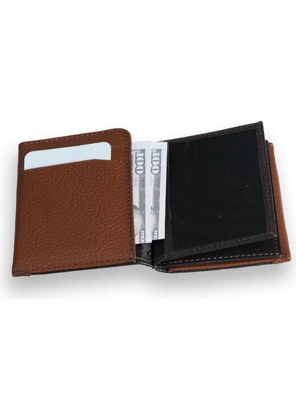 Kahverengi - Taba Çift Renk Bölmeli Deri Kartlık Erkek / Kadın P1309 modelleri