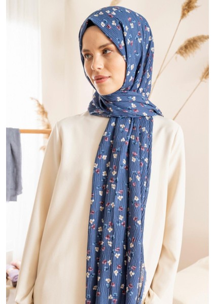 Kadın Çiçek Desenli Kırışmaz Bürümcük Şal 190*80 Cm fiyatları
