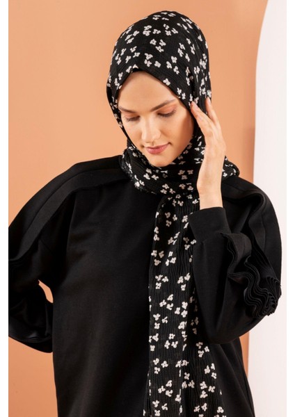 Kadın Çiçek Desenli Kırışmaz Bürümcük Şal 190*80 Cm fırsatları