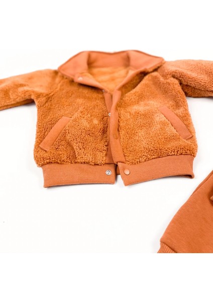 Erkek Çocuk Kahverengi Polar Set Takım