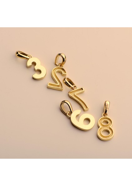 14 Ayar Üç Rakamı Altın Kolye Ucu 0,53 gr indirimleri