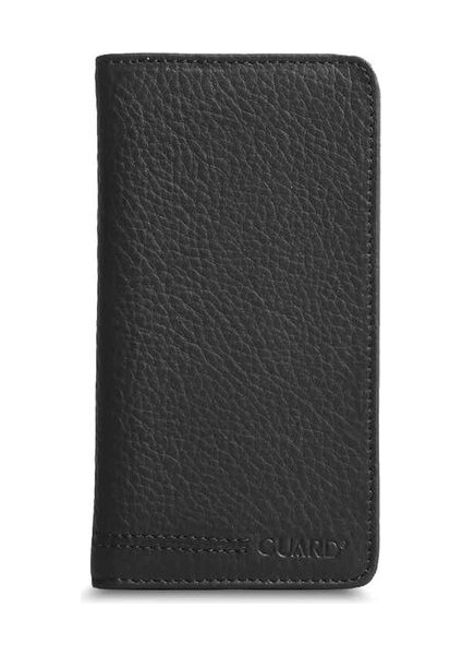 Telefon Girişli Siyah Deri Portföy Cüzdan Erkek / Kadın P1419