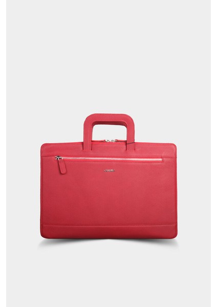 Kırmızı Hakik Deri Evrak ve Laptop Çantası Erkek / Kadın P1956