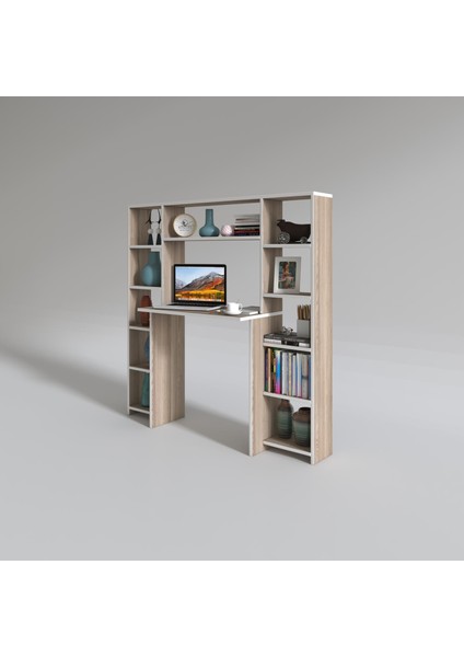 Kenzlife bilgisayar çalışma masası senna crd 140*130*20 kitaplıklı ofis sekreter laptop fiyatları