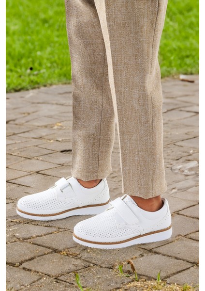 Cırtlı Erkek Çocuk Okul Sünnet Ayakkabısı 100 Cilt Beyaz