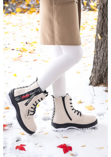 Fashion Cilt Fermuarlı Termo Taban Kız Çocuk Bot