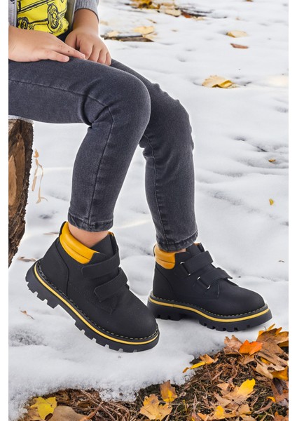 Cırtlı Erkek Çocuk Bot Ayakkabı Arz 3340 Siyah - Sarı modelleri