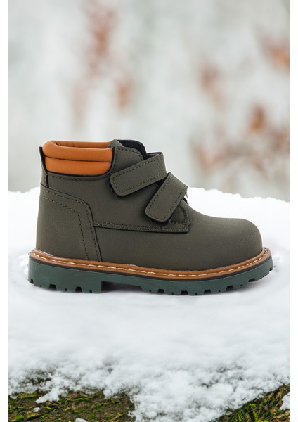 Cırtlı Erkek Bebek Bot Ayakkabı Arz 1118 Haki - Sarı