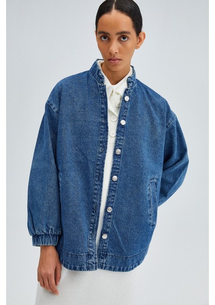 Oversıze Denım Bomber Ceket modelleri